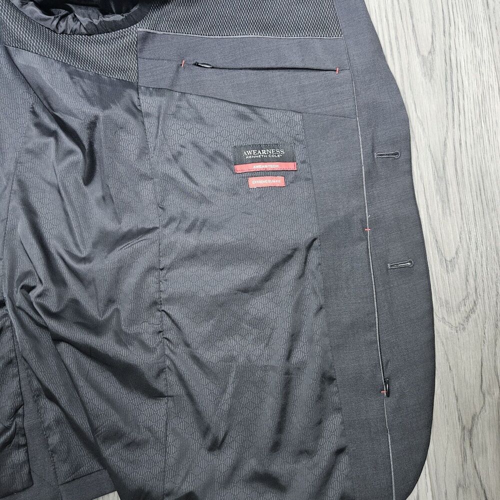 Kenneth Cole Dark Gray Awearness Extreme Slim Fit Sport Coat 46R Blazer Coat‎ - Picture 8 of 12